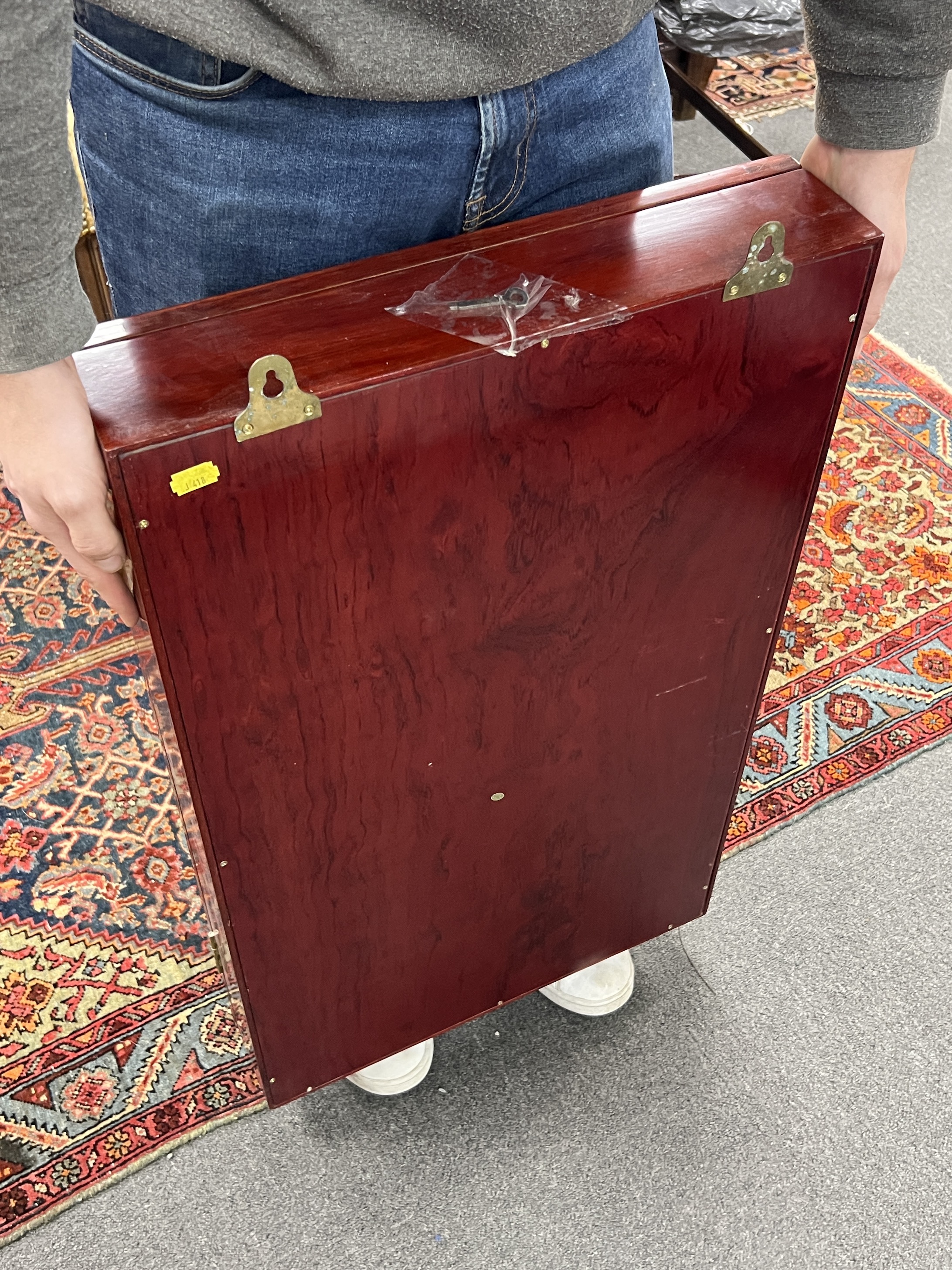 A Chinese hardwood wall cabinet, width 46cm, height 77cm